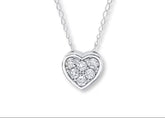Clustered Lab Diamond Heart Necklace